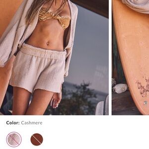 Free People Cashmere Swim Coverup Set in Beige